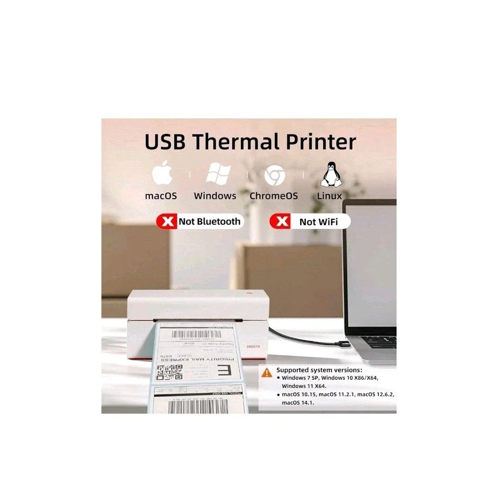ORGSTA Thermal Shipping Label Printer USB 7x3 Barcode Labels